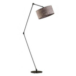 Nowoczesna regulowana lampa podłogowa BARI musztardowy abażur