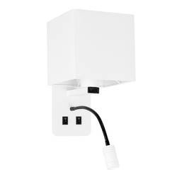 Kinkiet biały hotelowy z lampką do czytania LED Magnum Candellux 21-75666