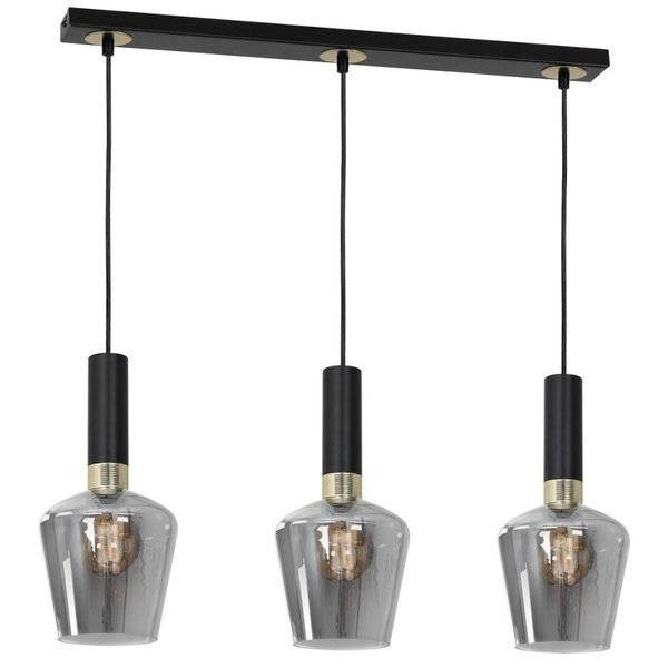 Nowoczesna lampa wisząca listwa ROMA BLACK MLP6485