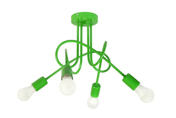  Lampa sufitowa do pokoju chłopca i dziewczynki zielona Loft Mondo 4 Led