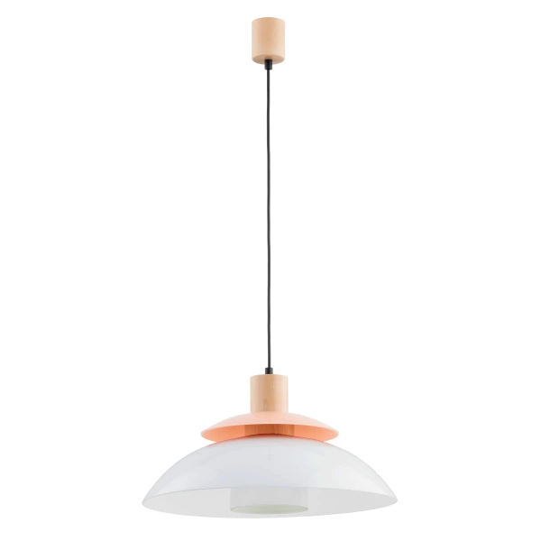Lampa wisząca ALFA DEMINA DREWNIANA 1xE27 44cm | 61264