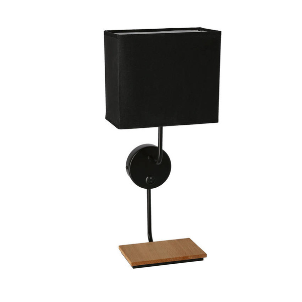 KETO KINKIET CZARNY 1X40W E14 ABAŻUR Z WŁĄCZNIKIEM