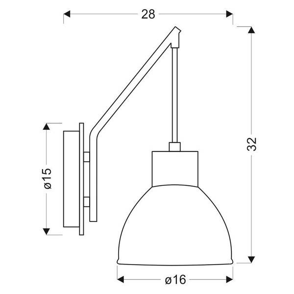 Lampa ścienna kinkiet 1X60W E27 czarny VARIO 21-73495