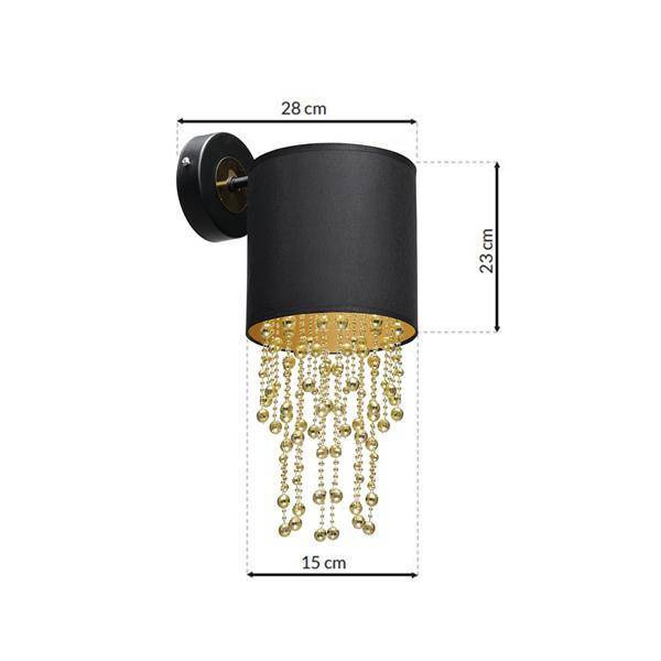 Nowoczesny kinkiet ALMERIA BLACK/GOLD 1xE27 MLP6438