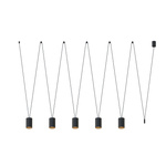 Lampa wisząca nad wyspę MORE TONE V regulowana 5x GU10 10W | czarny złoty
