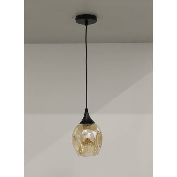 Lampa wisząca szklana czarno/brązowa Aspa 31-00583