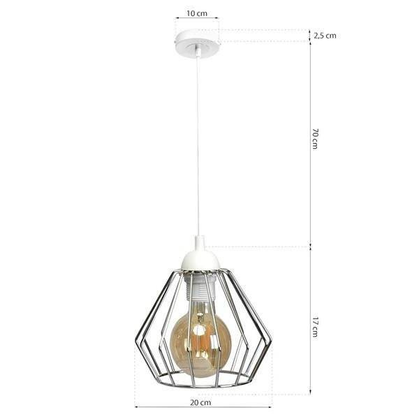 INDUSTRIALNA lampa wisząca NORMAN WHITE 1xE27 MLP6260