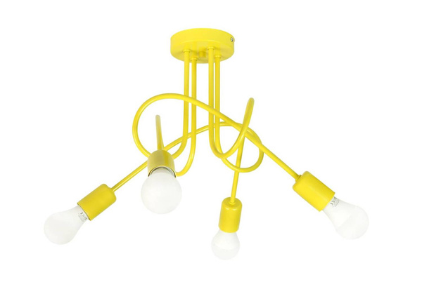  Lampa sufitowa do pokoju dziecięcego żółta w stylu loft Mondo 4 Led