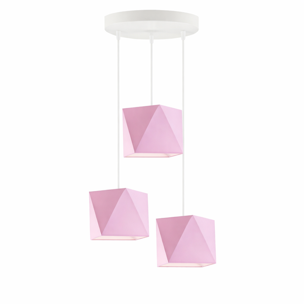 Lampa wisząca do pokoju dziecka kolorowa Bajkowy Diamencik 3 punktowa Led