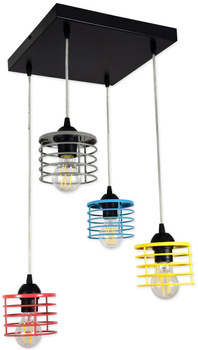 Lampa wisząca  do pokoju dziecięcego w stylu loft Edison Koszyk 4xE27