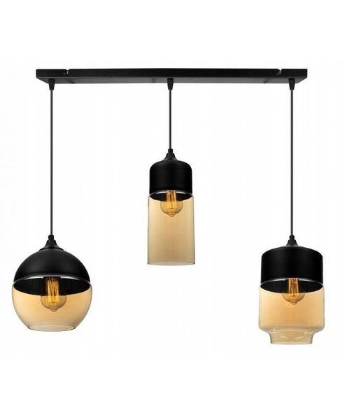 Nowoczesna Lampa Wisząca ze Szklanymi Kloszami i Metalowymi Detalami