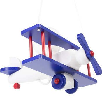 Lampa samolot mały do pokoju chłopca i dziewczynki niebiesko-biało-czerwony