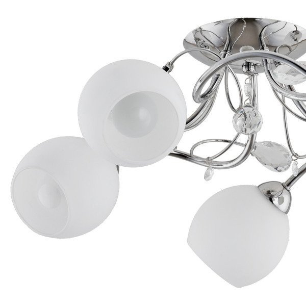 Lampa sufitowa żyrandol nowoczesny LIVIA chrom/biały śr. 50cm
