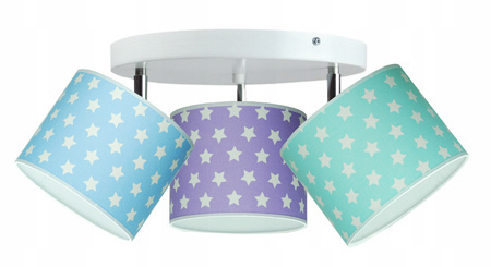 Lampa sufitowa do pokoju dziecka 3-punktowa w Gwiazdki Koło 3xE27 Led