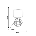 Lampa stołowa z abażurem druciana ALMA biały śr. 25cm