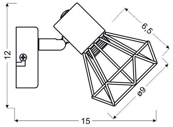 Kinkiet czarny 1xE14 15cm złoty VERVE 91-62598