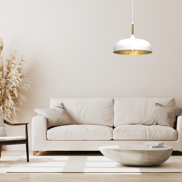 Lampa wisząca LINCOLN, MLP8031, 35 cm, biały/złoty, 1x60W E27
