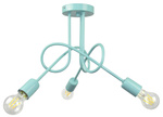  Lampa sufitowa do pokoju chłopca i dziewczynki turkusowa Mondo 3 loft