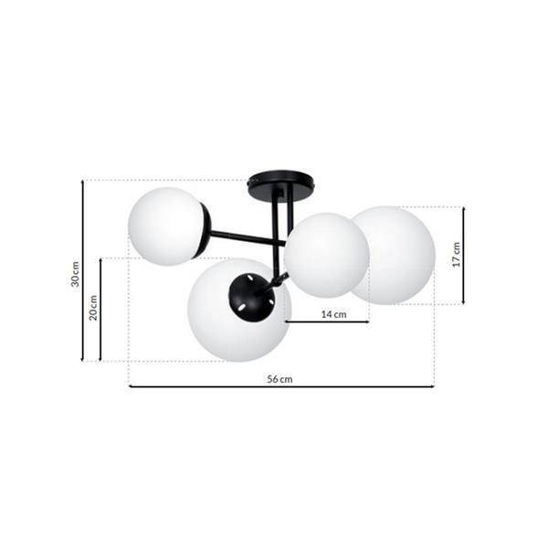 Nowoczesna lampa sufitowa LIMA BLACK 4xE14 MLP6527