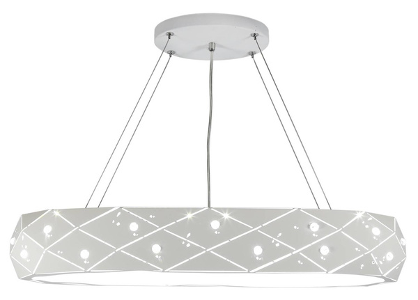 Lampa wisząca biała okrągła z kryształkami 5x40W Glance Candellux 31-59178   