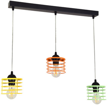 Lampa wisząca do pokoju chłopca i dziewczynki kolorowa w stylu loft Linka Edison Koszyk 3