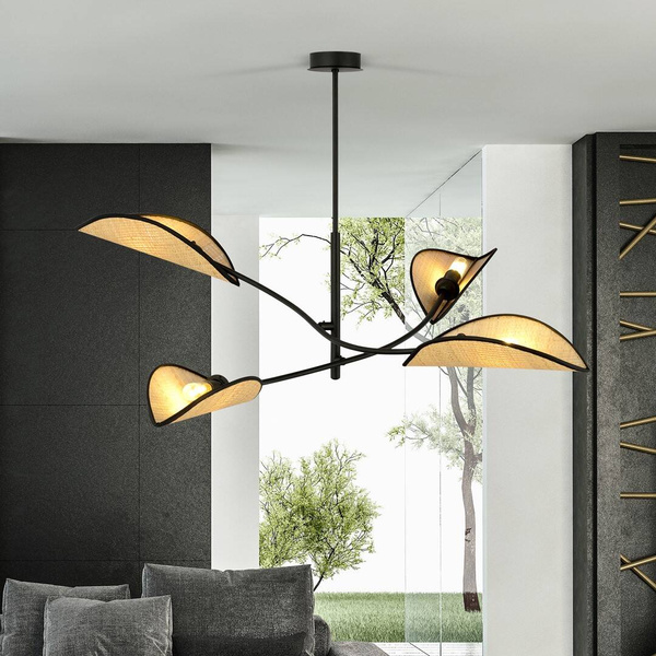 LOTUS 4 BLACK/RATTAN