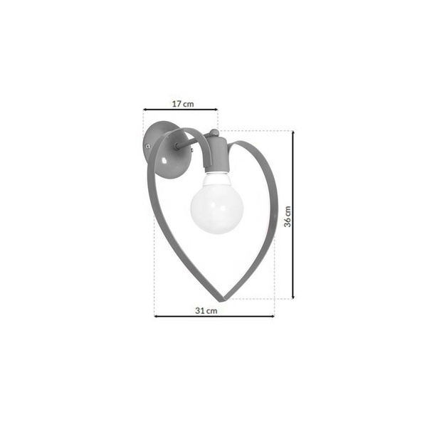 Kinkiet AMORE GREY 1xE27 MLP9821