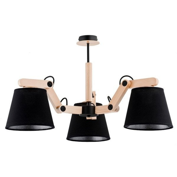 Rozłożysta lampa JOGA III drewno abażur