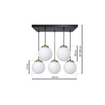 Nowoczesna lampa wisząca prostokąt SPARTA BLACK / GOLD MLP6501