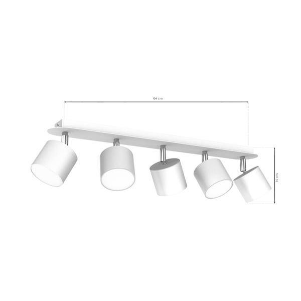 Lampa sufitowa DIXIE WHITE 5x GX53 szer. 64cm | biały