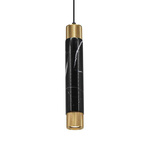 Nowoczesna lampa wisząca MARBLE BLACK/GOLD 1xGU10 ML63400