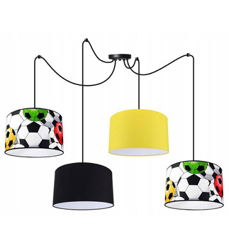 Lampa do pokoju dziecięcego z motywem piłki nożnej typ pająk Mix 5xE27 led