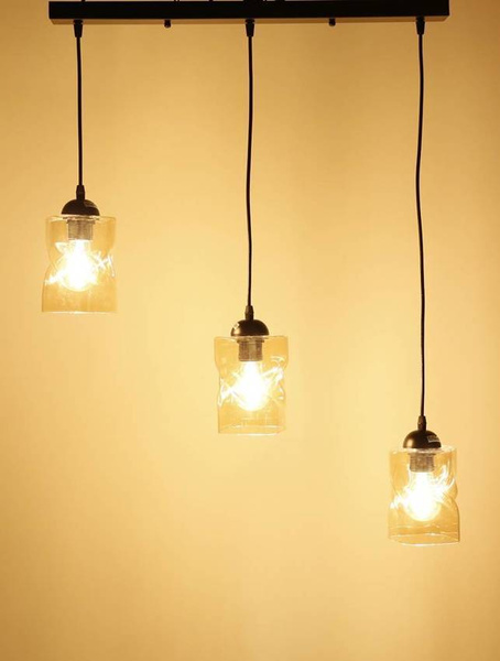 Lampa wisząca czarna/bursztynowa listwa 3xE27 Felis 33-00187