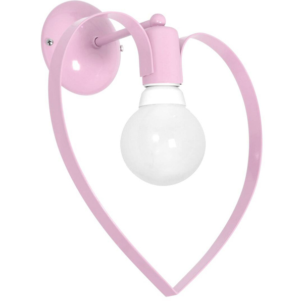 Lampa ścienna do pokoju dziewczynki  różowa  AMORE PINK 1xE27 