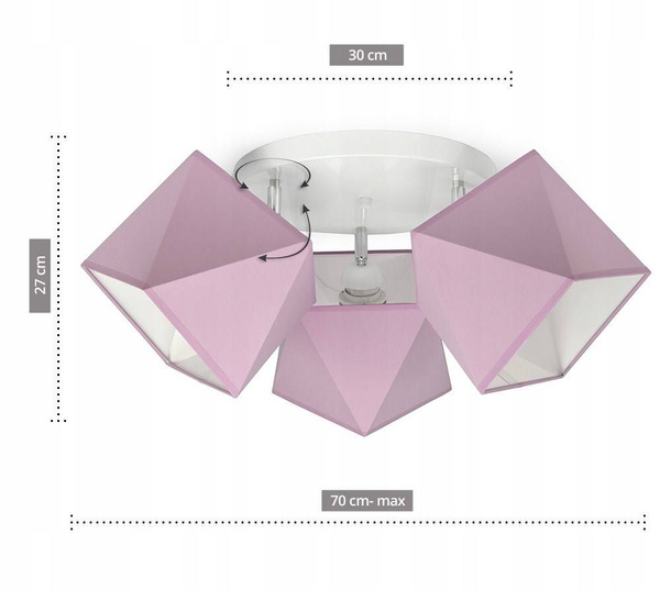 Lampa sufitowa do pokoju dziecka kolorowa Diament 3 Koło 