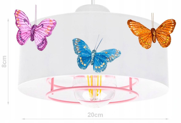 Lampa sufitowa do pokoju dziewczynki typu pająk 3 punktowa Motylek SP3