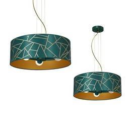 Lampa wisząca ZIGGY WHITE Gold/Bottle green  3xE27