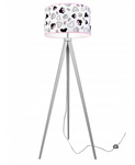 Lampa podłogowa do pokoju dziewczynki drewniana trójnóg Myszki Miki 