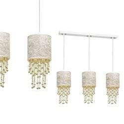 Nowoczesna lampa wisząca listwa ALMERIA WHITE/GOLD 3xE27 MLP6445