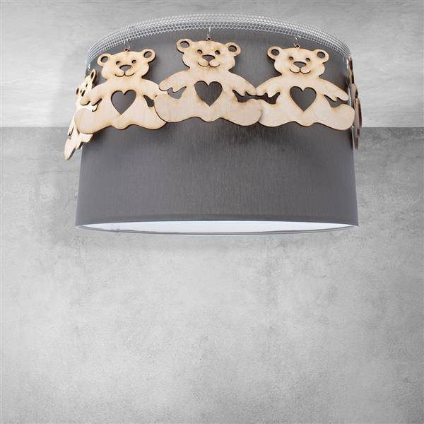 Lampa sufitowa dziecięca MIŚ szary śr. 37cm