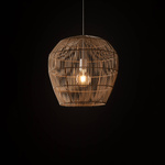 Lampa wisząca HAITI S śr. 43cm E27 | naturalne drewno/biały