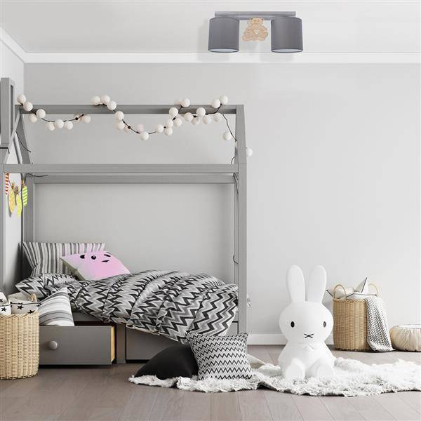 Lampa sufitowa dziecięca MIŚ II szary szer. 46cm