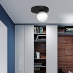 Nowoczesna lampa sufitowa BIBIONE, MLP8389, czarna z białym kloszem, 1x25W G9