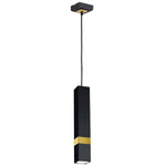 Nowoczesna lampa wisząca VIDAR BLACK/GOLD 1xGU10 MLP6279