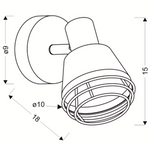 Kinkiet czarny klosz miedziany lampa E14 40W Neria 91-81384