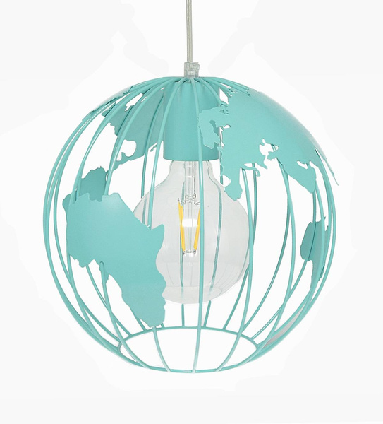 Lampa sufitowa do pokoju dziecięcego turkusowa nowoczesna Globus 1XE27 