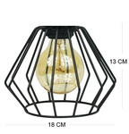 LAMPA WISZĄCA SUFITOWA PLAFON KWADRAT DIAMENT GRAFIT MODERNO
