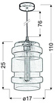 Lampa wisząca sufitowa szklana zielona 60W E27 Decorado Candellux 31-36650-Z