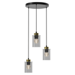 Lampa wisząca CHIC, MLP8385, czarny/złoty/dymiony, 3x60W E27