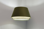 Lampa w stylu Boho podwójny abażur welur i naturalny rattan czarna
